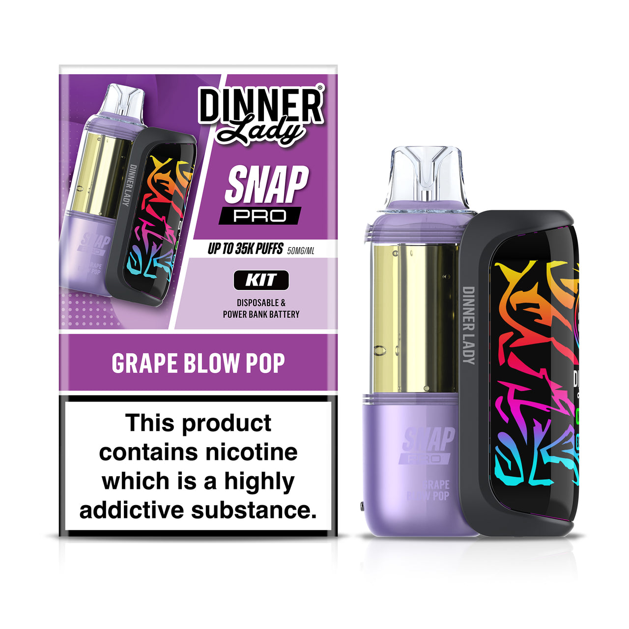 Dinner Lady SNAP PRO Kit: Pod & Battery | 35K Puffs | Made in the UK