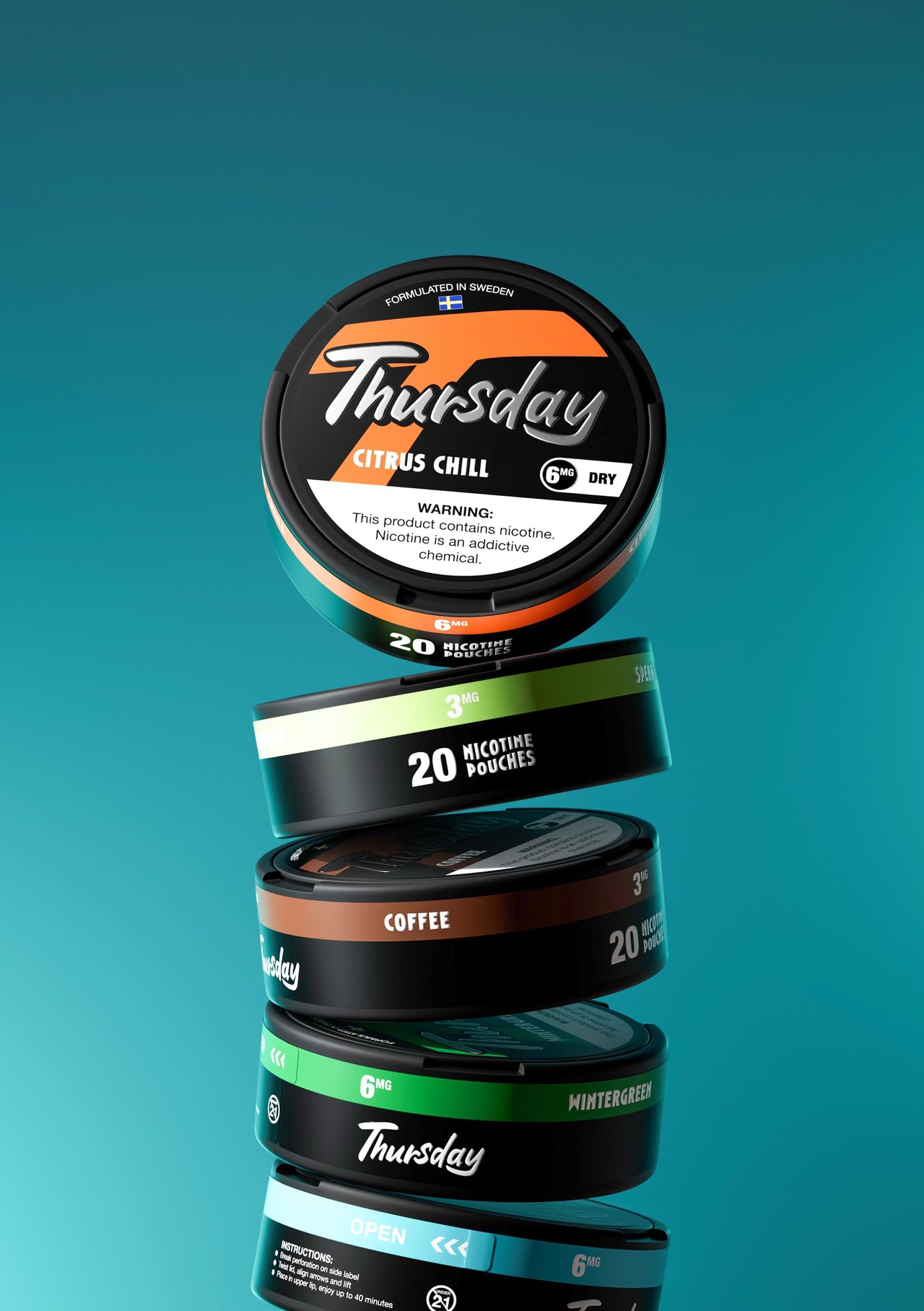 Thursday Pouches - 20 Pouches Per Can - 3 & 6 MG