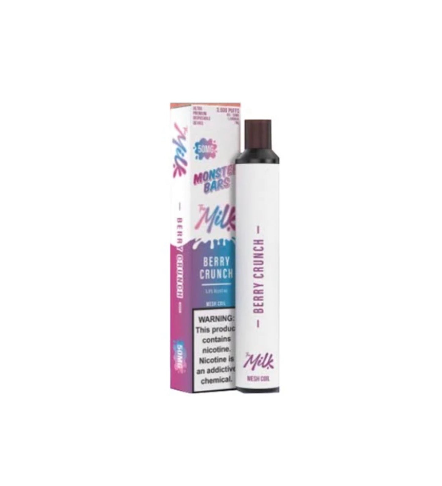 Monster Bar 3500 Puff Disposable - Milk Berry Crunch 