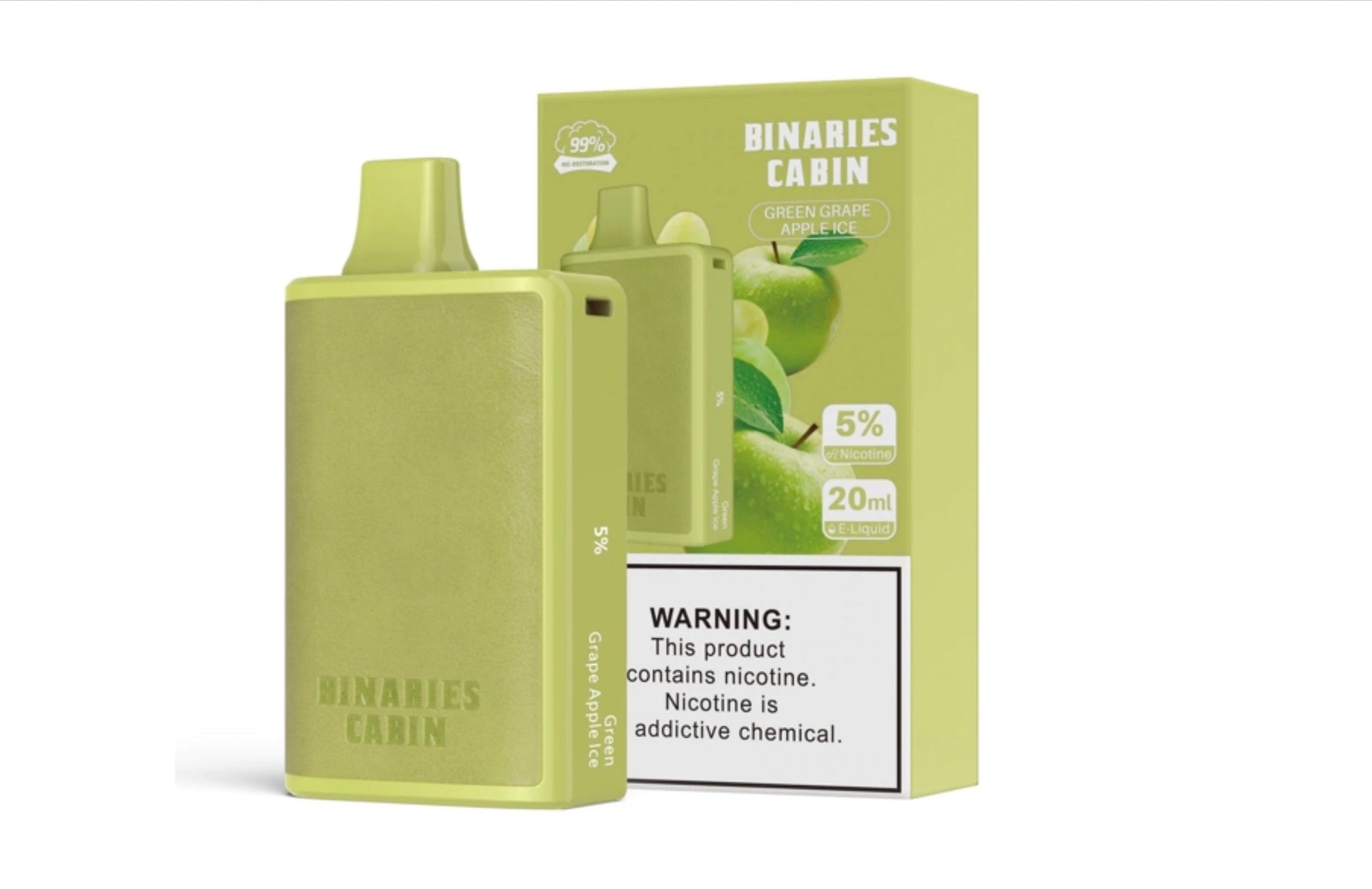 Binaries Cabin Disposable 10,000 Puffs - Green Grape Apple Ice