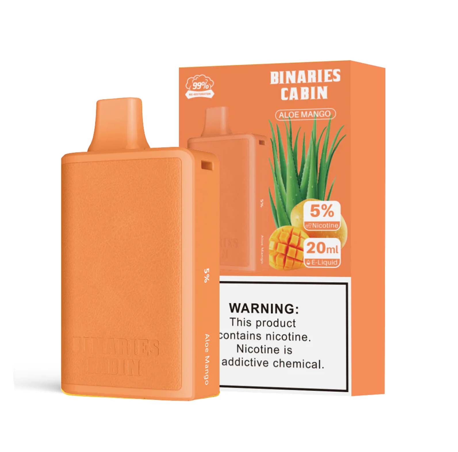 Binaries Cabin Disposable 10,000 Puffs - Aloe Mango (5% only)