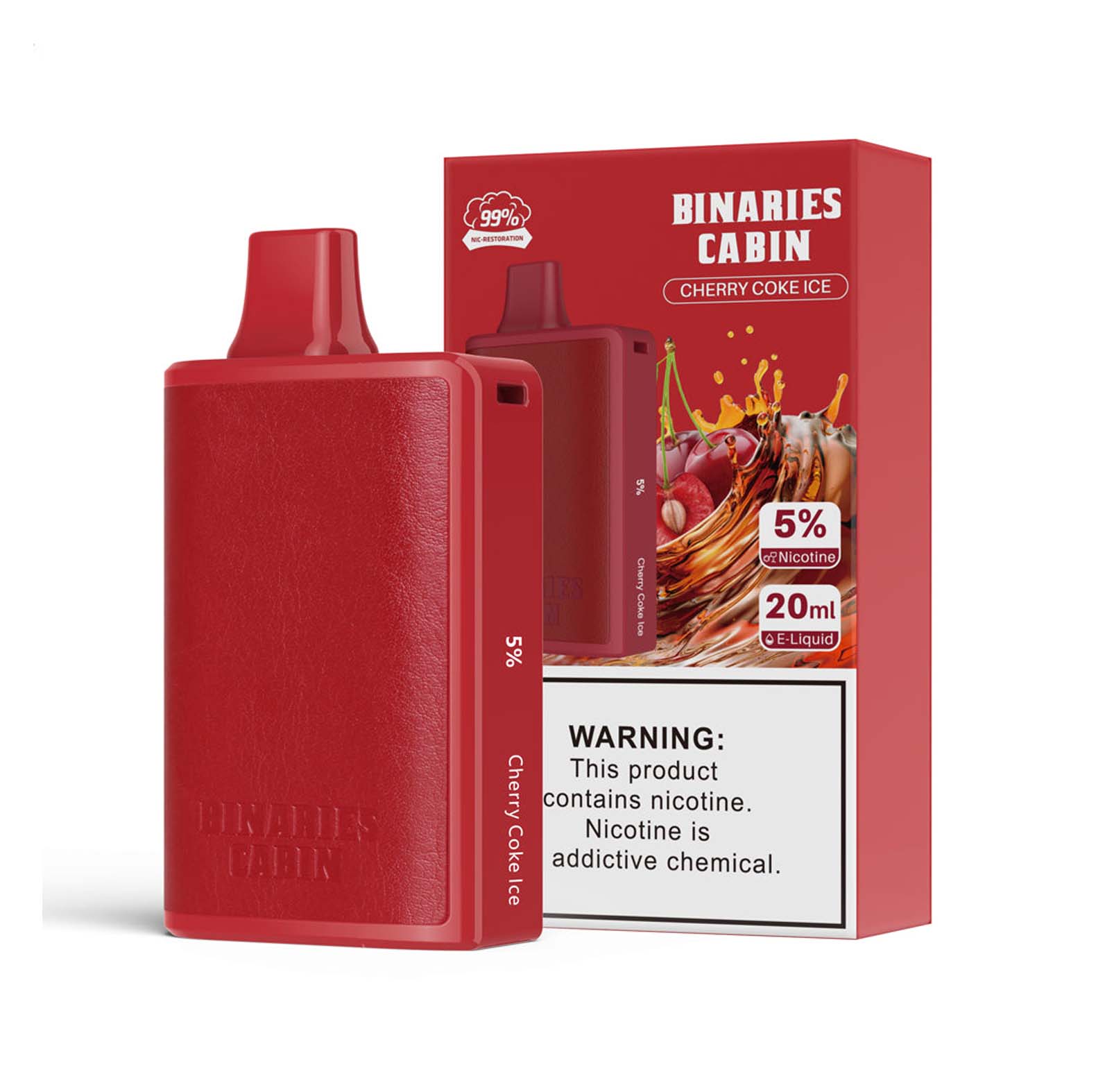 Binaries Cabin Disposable 10,000 Puffs - Cherry Coke Ice 5%