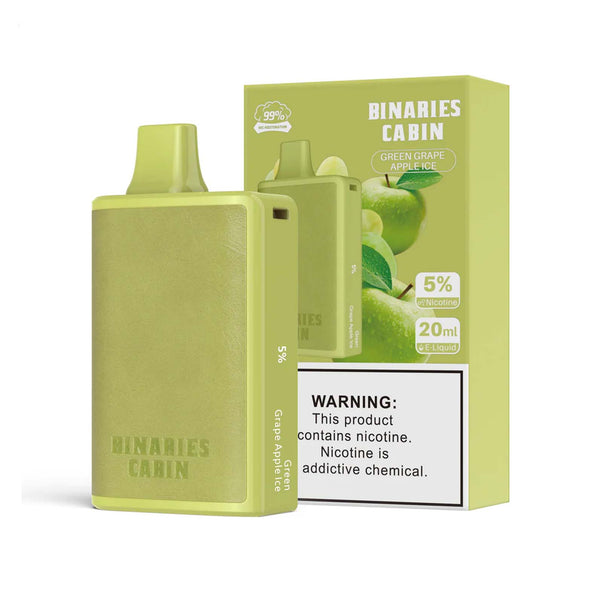 Binaries Cabin Disposable 10,000 Puffs - Green Grape Apple Ice 5%