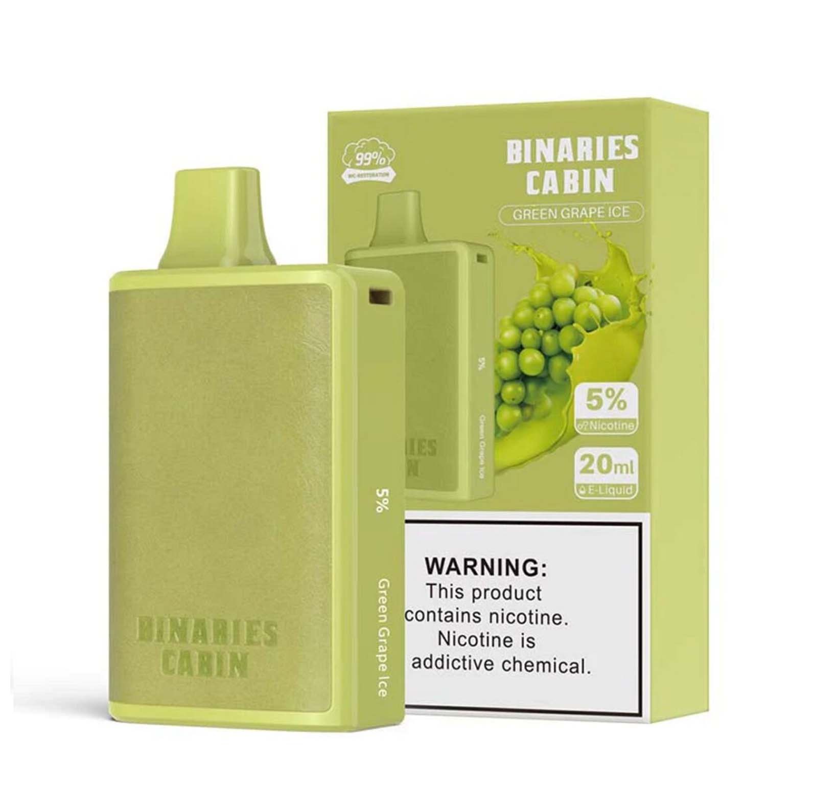 Binaries Cabin Disposable 10,000 Puffs - Green Grape Ice 5%