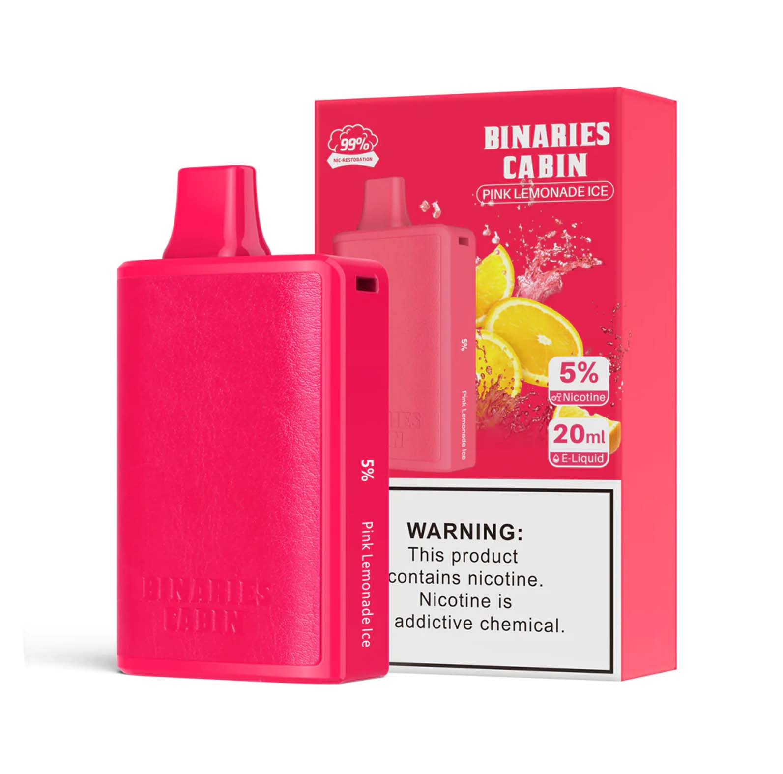 Binaries Cabin Disposable 10,000 Puffs - Pink Lemonade Ice 5%