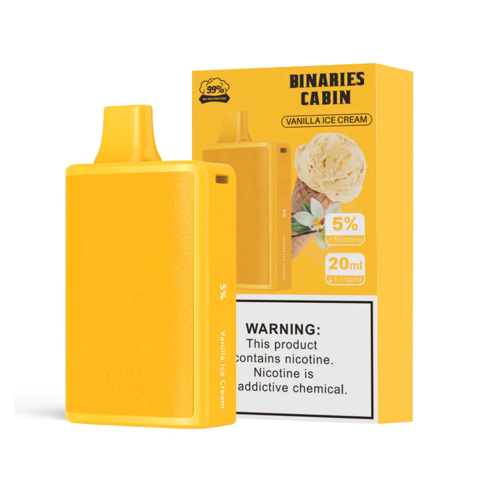 Binaries Cabin Disposable 10,000 Puffs - Vanilla Ice Cream (5% only)