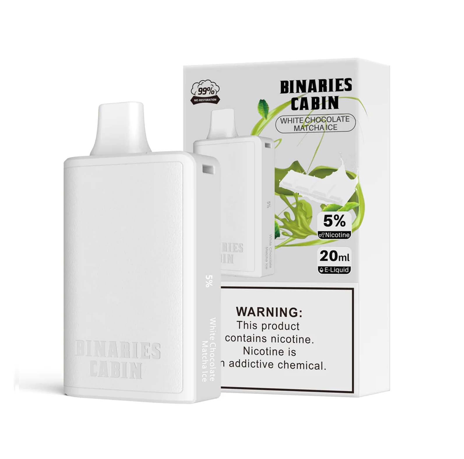 Binaries Cabin Disposable 10,000 Puffs - White Chocolate Matcha Ice 5%