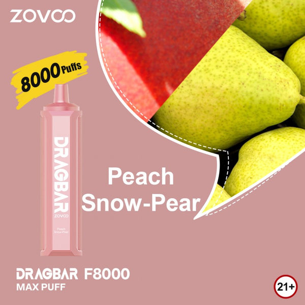 ZOVOO Dragbar 8000 Puffs - Peach Snow-Pear