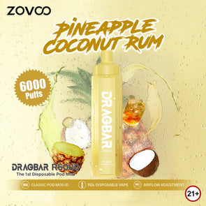 ZOVOO Dragbar 6000 Puffs 3mg - Pineapple Coconut Rum