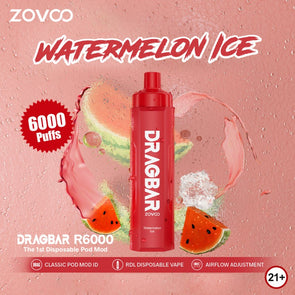 ZOVOO Dragbar 6000 Puffs 3mg - Watermelon Ice 
