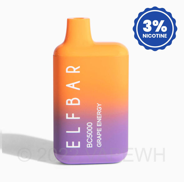 Elf Bar 3% Nicotine 5000 Puff Disposable - Grape Energy 