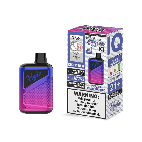 Hyde IQ Disposable Vape Recharge 5000 Puff - Peach Blueberry 