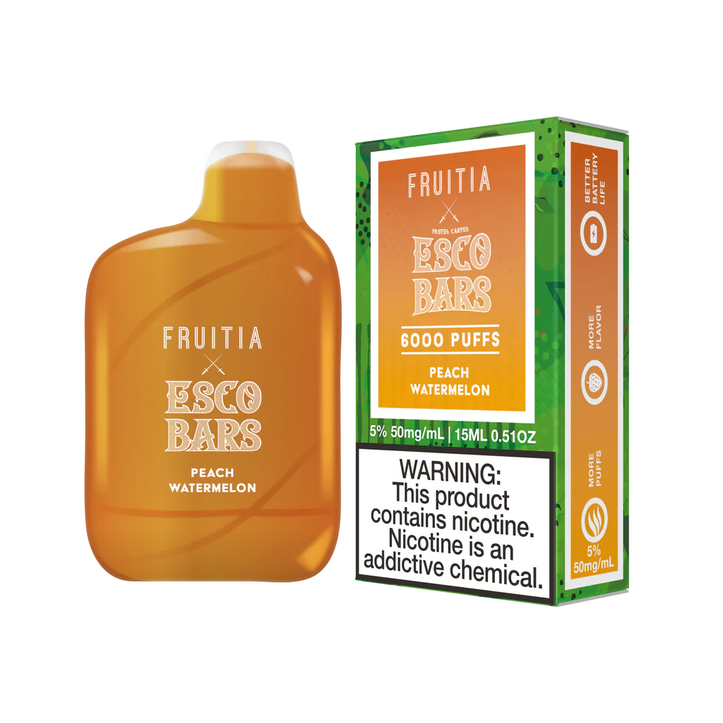 Esco Bars Fruitia 6000 Puff Disposable Vape - Peach Watermelon 