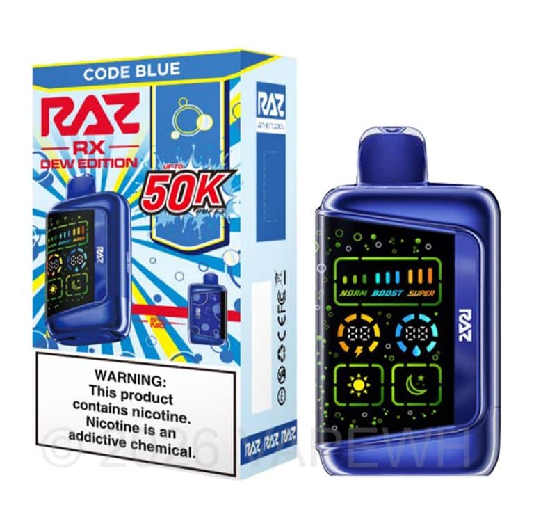 Code Red Raz Vape RAZ RX50K Disposable Vape - 5% Nicotine - 50k Puffs - White Horse Vapor