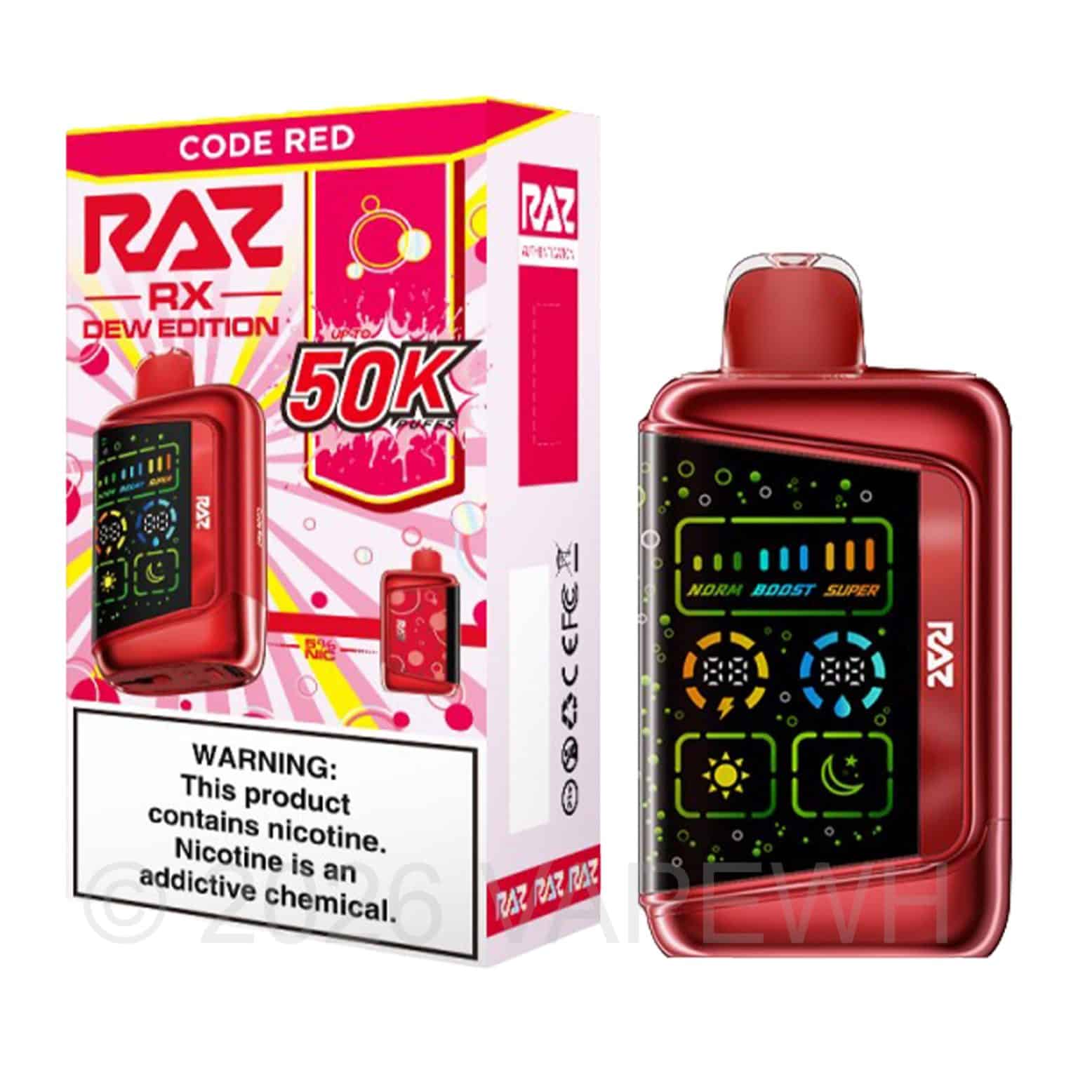Raz Rx Code White RAZ RX50K Disposable Vape - 5% Nicotine - 50k Puffs - White Horse Vapor