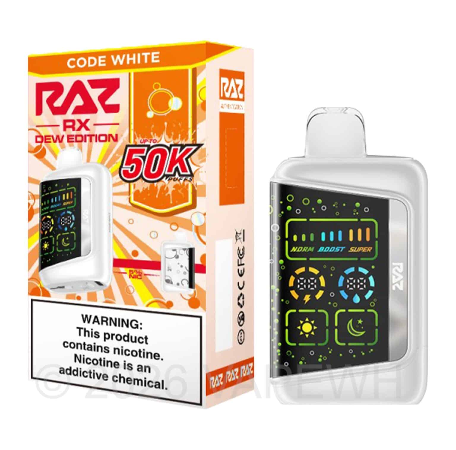 Code Red Raz Vape RAZ RX50K Disposable Vape - 5% Nicotine - 50k Puffs - White Horse Vapor